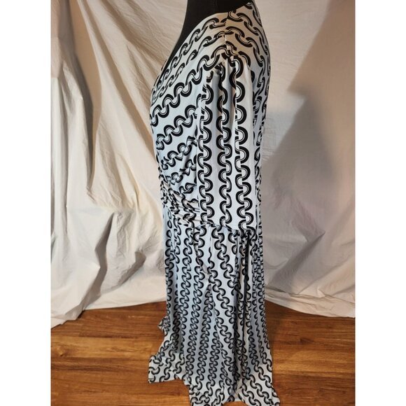 Jolie Moi Size 16 Geometric Blue S/S Dress - Picture 5 of 7